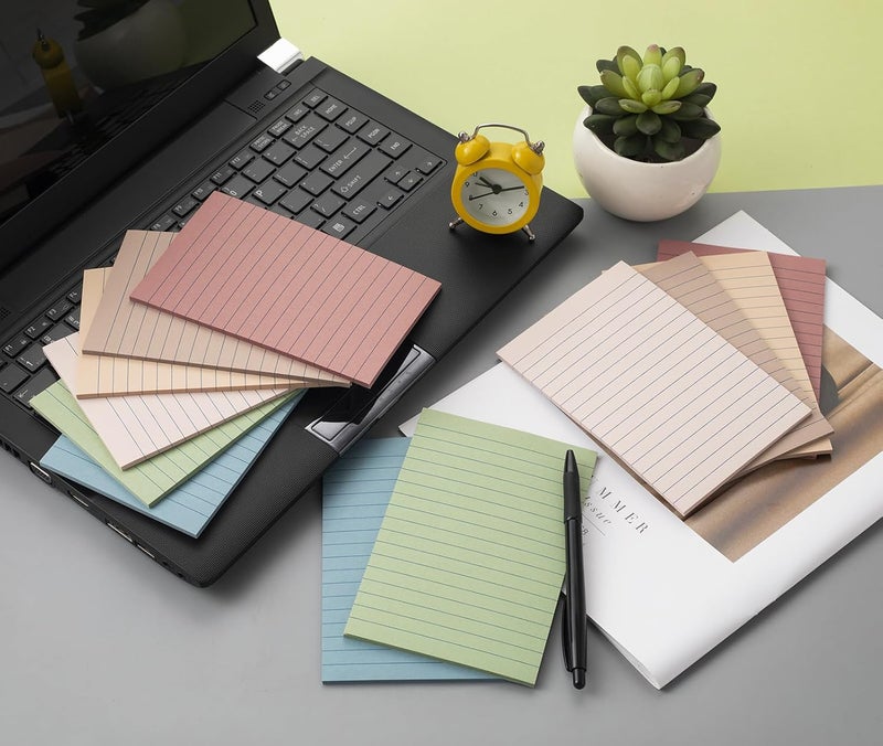 Kozerite (36 Pack) Lined Sticky Notes 4x6 in,Large Notepads with Lines,Ruled Stickies Super Sticking Power,Office School Memo Note Pads Vintage Colors,Post on Windows Doors,Recyclable,Easy to Write on - Image 4